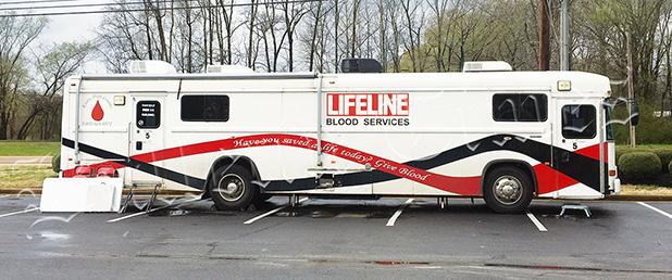 With blood supplies nearing critically low levels and Lifeline Blood Services blood donations facing numerous cancellations around West Tennessee due to COVID-19, Centennial Bank in Middleton hosted an event on March 24. Photo courtesy of Debbie Moore. 