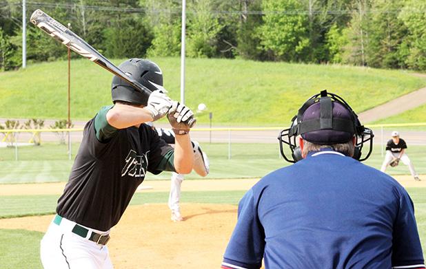 Kaleb McKinnie faces Middleton’s Eli Richardson at the plate as BCHS gained a 5-4 victory over Bolivar. Photo by Amelia Monroe Carlson