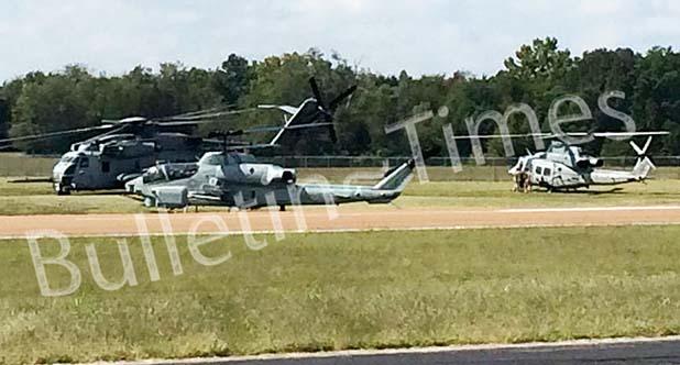 Marines conduct training exercise in Bolivar Marines from South Carolina made a stop at the Bolivar –Hardeman County Airport on Wednesday, September 16, to conduct a training exercise. Cobra and Huey helicopters conducted ‘hot fueling’ with Jet fuel and the Marines left with the radio call from Hardeman County “Sabre thank you for your service and all you do for our country.”