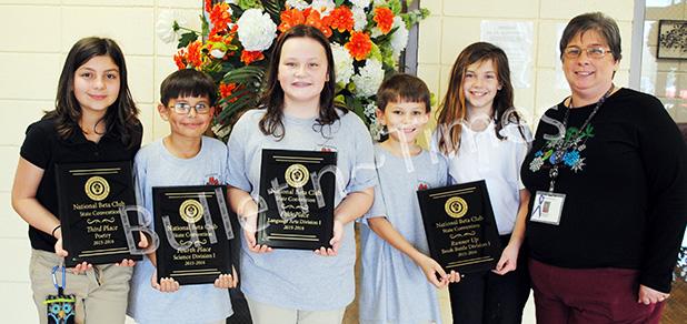 MES Beta Club members win honors in state competition Pictured holding the plaques they won at the recent Beta Club competition are Middleton Elementary School members (l-r): Peyton Keller, J.J. Albanez, Madeline Coupe, Noah Seever, Katrina Gossett and Club Sponsor, Cindy Bucud. The competition was held at the Opryland Hotel Nov. 22-24. Not pictured is Bailey Timmons. Photo courtesy of Principle Doris Keller
