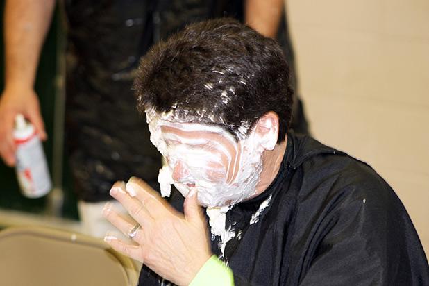 Pie for Pi at BMS Teachers receiving the top five number of votes in the school were hit with Whipped Cream pies by students who memorized the digits of Pi.