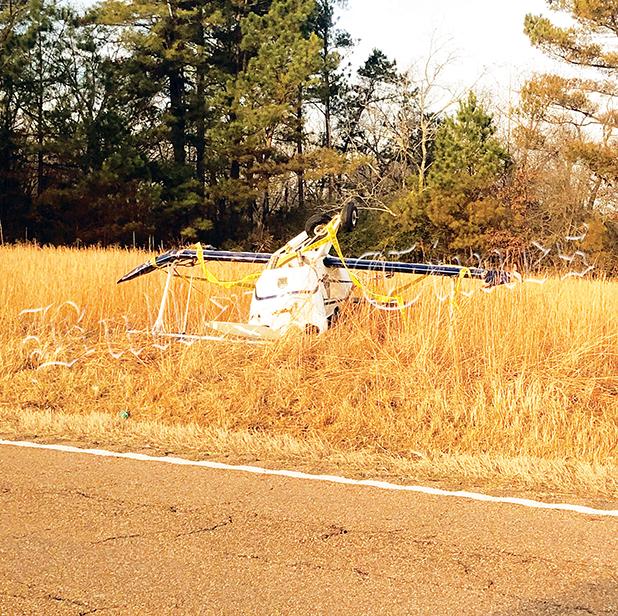 The plane, a 1967 Pitts Abernathy, was removed from the highway by Hardeman County Deputies and Hardeman County First Responders. Photo by Michael Davis. 