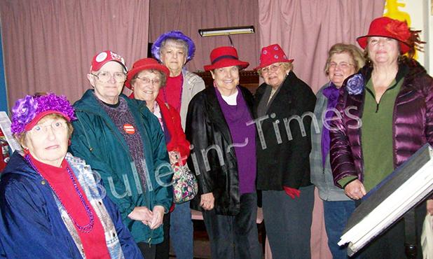 Red Hatters Dine & Tour In Hornsby Vice Queen, Joanne Wilson, Judy Long, Myra Peace, Helen Maloy, Queen,Charlotte Shanks, Louise Watkins, Diane Lanier, Maggie Barrowclough. (Not pictured) Ernie Kelly.