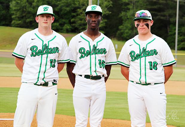 Photo left to right: Tyler Rice, Alvonte Polk, and Noah Cody were honored as seniors on May 2. Photo by Sarah Rice.