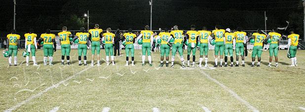 All 23 Bolivar Central Football seniors were co-captains for the last home game. Photo by Sarah Rice. 