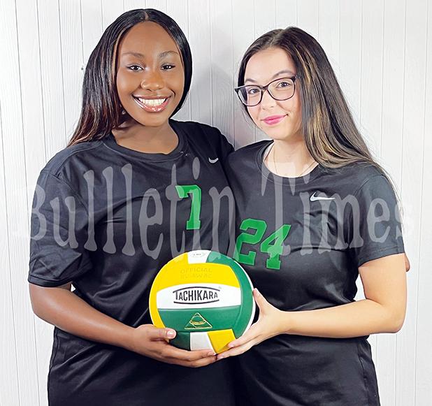  Bolivar Senior Volleyball players Paige Stallworth and Alyssa Bolyard. 