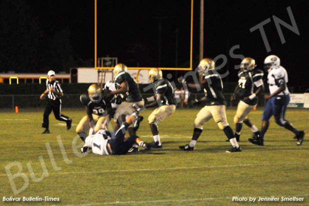 BCHS Tigers take down the Chester County quarterback during the second half of the games.