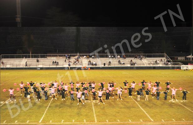Cheerleaders in the making perform for BCHS fans The BCHS cheer squad was joined by young girls who participated in the summer cheer clinic as they all performed during half-time of the BCHS vs. Fayette-Ware football game.