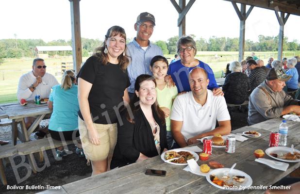 FUMC holds annual church picnic Pictured sitting (l-r): Pastor Dr. Angela Harris and Matt Harris. On the back row (l-r): FUMC Bolivar Administrative Assistant Dawn Cody, Ray Gilmer, Becca Lynne Bryant (granddaughter) and Mary Ellen Gilmer at the annual FUMC Bolivar church picnic.