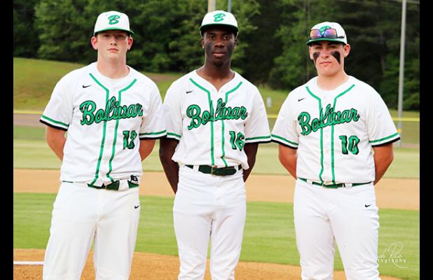 Photo left to right: Tyler Rice, Alvonte Polk, and Noah Cody were honored as seniors on May 2. Photo by Sarah Rice. 
