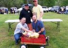 Winner of the Battle of the Cities and claiming the Golden Pig for the second year in a row was team “Inhognito” (l to r) kneeling: Ian Marshall and Jacob Fox; standing, Mike Rice and Matt Hixson.