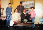 The Parker family from “A Christmas Story” (l-r) Campbell Emerson (Ralphie), Kathy Weaver (mother) Anthony Pulse (adult Ralph), Chris Ramage (The Old Man), Caleb Sowder (Randy)