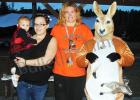 A costume contest was just one of the many activities at the first annual Big Buck Resort Halloween Hoedown. Photo (l-r) child’s costume winner Melia Velez being held by Katelyn Somers, Big Buck Resort owner Tina Garrison, adult costume winner Suzie Cole and her baby Kangaroo Jo Jo. 
