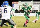 Jar Lewis ran for 55 yards on four carries and a touchdown and added 10 tackles, five of them for losses and 2.5 sacks to earn the Vaughan Oil Player of the Game along with McMahan. Photo by Ginger Tester