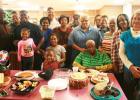 Pictured (l-r): Rev. Nathan R. Gibbs, Kimberley Bowden, Orlantis Mullins, Jakylee Coble (child), Kqura Bowden, Austin Bowden (child), Jordyn McClellan (child), Terri Bowden, Evangelist Jeanette Jones, Dawn Hill, Peggy H. Gibbs, Mr. Hoover Bowden (honoree), Mary Etta Robinson, Tameria Bowling, Eula Blake, Alma Bowden and Emogene Bowden (not pictured was Clara Wallace, the photographer) 