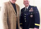 Photo of Hardeman County Superintendent of Schools Warner Ross and Brigadier General Baker by Anna-Alicia Sails.  