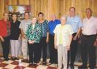 Pictured (l-r): Ann Sexton Wells, Elaine Trainum Capshaw, Buck Robinson, Janice Kirk Robinson, Burnell Dixon Holland, Gerald McBride, Emily Vincent Mills, J.P. Shelly and Marvin Mills.