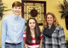 Pictured (l-r): Jake Cocke, Ragen Morris, and Tammy Bowling, geography bee sponsor
