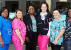 Pictured (l-r) Sherry Hoyle (school nurse), Jennifer Harris, Mary Ann Polk (BMS Principal), Beth Cossar (RN), Mary Beth Young, Latreace Brown. Not pictured: Patrena Minter.
