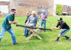 The 2018 event included a log sawing contest. 