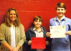 Pictured (l-r): Tammy Bowling Geography Bee Sponsor, Ben Morris, and Jake Cocke