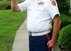 Gerald Nichols of the Marine Corps League played Taps after members of American Legion Post 198 had placed the memorial wreath honoring Middleton’s war dead.