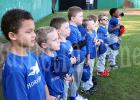 The Hornsby Title  6U squad lines up prior to their opening season game, a 10-9 loss the Centennial Bank.