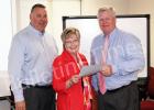 Photo left to right: Hardeman County Superintendent of Schools Warner Ross II, Gear Up Coordinator Dr. Dorrie Powell, and Sain. 