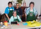 Pictured,  seated: Billie Gatewood. Standing (l-r) Donna Lane, Christine Weatherly, Wanza Taylor (Librarian)