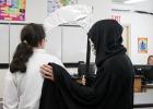 Every 15 minutes the Grim Reaper took another student at Middleton High School to show the reality of alcohol related deaths.  Pictured is the Grim Reaper taking Sarah Hooper out of class as her obituary will be read to the class by Middleton Police Chief Lynn Webb.
