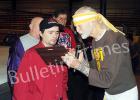 CWA promoter Rodney “Mega Man”Grimes is presented a plaque by “Handsome” Jimmy Valiant inducting Grime's mother, Rosa Lee Grimes Abrell, into the CWA Hall of Fame during a benefit for her on Friday, March 11 in Ripley, MS.