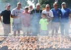 The Bolivar Rotary Club held their annual chicken fundraiser on Saturday, September 6, where 1,008 chicken halves were sold in support of the Rotary Club. Pictured (l-r) are Matt Harris, Jeff Scott, Kenny Adkins, Bubby Yarbrough, Mark Gilliam, Walker Gilliam, Frank Wilhite, Chris Bell and Josh Pulse.