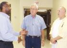 City of Bolivar Mayor, Barrett Stevens and Downtown Development CEO, Steve Hornsby inquire about bypass possibilities and plans with TDOT Community Transportation Planner, Carlos McCloud.