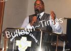 Fred Perry delivers a message during the Union Springs Missionary Baptist Church's annual men's conference. 