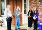Mayors proclaim October Domestic Violence Awareness Month Hardeman County Mayor Jimmy Sain and Bolivar Mayor Barrett Stevens read a joint proclamation declaring October as Domestic Violence Awareness Month, while WRAP Shelter Plus Manager Bridgett Lockett and Hardeman/Chester County WRAP Advocate Sonya Soler look on.
