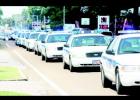 Law enforcement offi cers from around the county led the hearse in a procession of blue on Friday, August 15, as they said farewell to Bolivar Police Offi cer Lindsey Frost, who passed away from health complications.