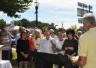 Many gathered on Friday, September 26 for the unveiling of the Tennessee Civil War Trail marker, which is located on the southwest corner of the courthouse in downtown Bolivar.