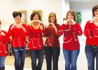 The ladies of Centennial Bank wore red on Friday, February 7 in observance of Go Red Day, a day designed to bring awareness of heart disease and stroke. 