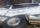 Thirteen passengers were on the church van on Sunday morning, heading to church at Ebeneezer Baptist Church, when a Chevrolet pickup truck hit the van and caused it to flip over and hit a pole. 