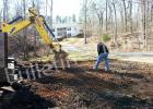 Grand Valley Lakes maintenance manager, Randy Mynatt, inspects work being performed by the contractor charged with replacement of the culvert on Grand Valley Drive. The project was necessary due to the shoulder of the road washing. It was completed well ahead of schedule. 