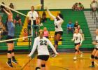 The BCHS Lady Tigers took on South Gibson at home and were unable to take the win for the match. Pictured is BCHS’ Shala Edwards, No. 24, attacking the ball.