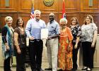 Photo left to right: Dr. Dorrie Powell, Jackie Hickey, Sain, Monroe Woods, Gladis Thomas, Becky White, Cynthia Scott. 
