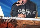 Lynden Helmuth was the auctioneer for the Mennonite Fall Fest this year.