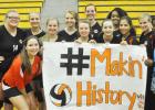 MHS Lady Tigers’ Volleyball makes history The unparalleled success of the M.H.S. Volleyball Team and last week's victory are not only monumental, but history in the making. The Lady Tigers are making both MHS history, as well as Hardeman County history, as this is the first time for a volleyball team to make it beyond the district level. Pictured front row (l-r): Sydney Russell, Morgan Mills, Kayleigh Lanier, Megan Leslie, Carmen Manzano, Haley Maccarino and Talandra Sain. Back row (l-r): Ashleigh Agee, Jazmine Cosby, Polly Dowty, Christian Woods