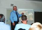 Mayor Sain explains dome of the problems with the landfill to the citizens in attendance at his town hall meeting at the Middleton Community Center on Thursday, August 13.