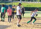 Mary Margaret Ross runs through drills.