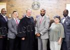 From left to right: Tommie Woods defeated incumbent Jonathan Joy, Dylan Hill defeated Joyce McKinnie Woods, Denton, Mayor Julian McTizic, incumbent Suzanne Rhea, and incumbent Melvin Golden. 