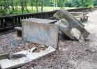 The Bolivar City Council is offering a $500 reward for information about who vandalized these picnic tables.