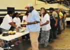 Industrial Commercial Equipment US, Inc. (ICE) employees enjoyed green beans, corn, chicken and dressing, gravy, rolls, cranberry sauce, peach cobbler and lemon and chocolate cakes served by Blanche Cox Ministry.