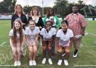 BMS recognizes the eighth grade football players and support members Pictured on the front row (l-r): Amanda Kennedy, Emma Cody, Jamaya Burkley and Kiera McNeal. On the back row (l-r): Brenda Kennedy, Dawn Cody, Tosha Reaves and Fred McNeal.
